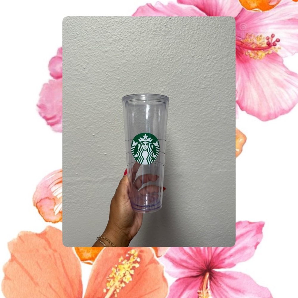Starbucks Clear Tumbler with Green Logo